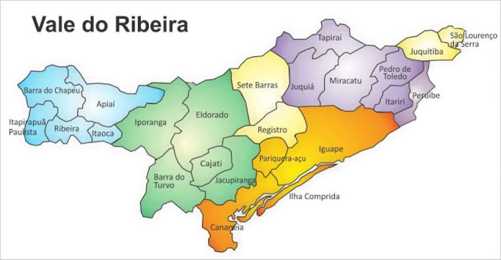 mapa vale do ribeira registro sao paulo